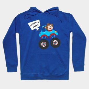 illustration of monster truck with cartoon style. Hoodie